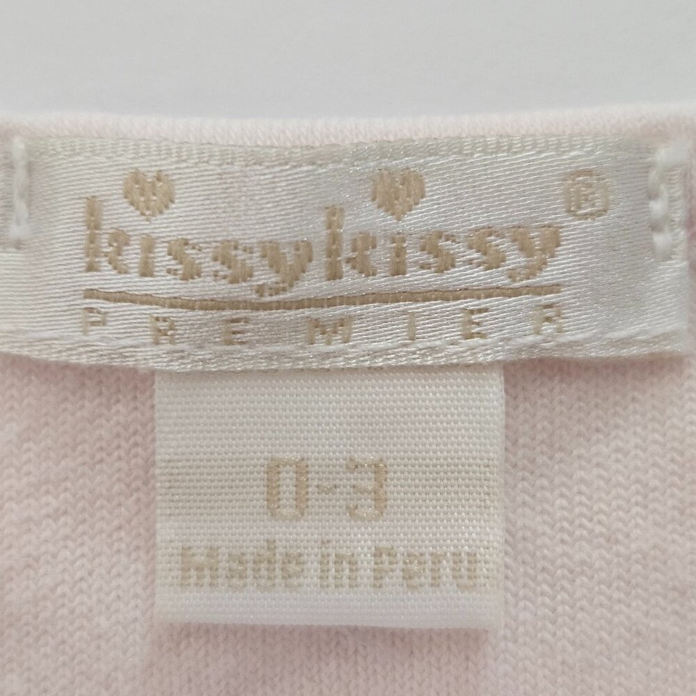Kissy Kissy Premier Pink Embroidered Pima Cotton Velour Footie Size 0-3 - Picture 7 of 7